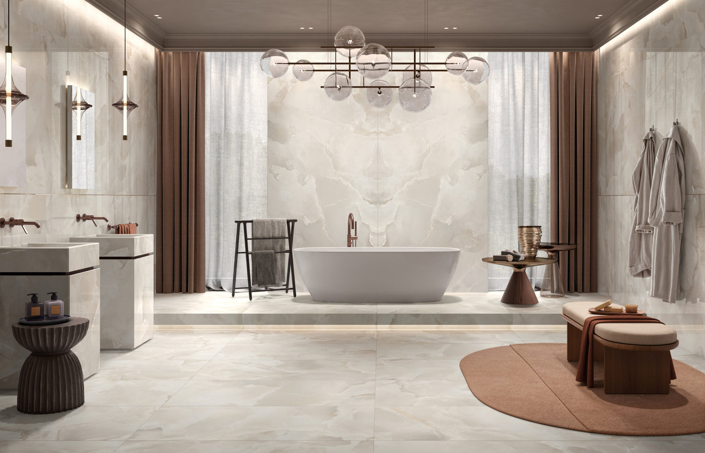 & Porcelanato Onyce Alabaster ON 00 Pearl 60X120 9MM M2