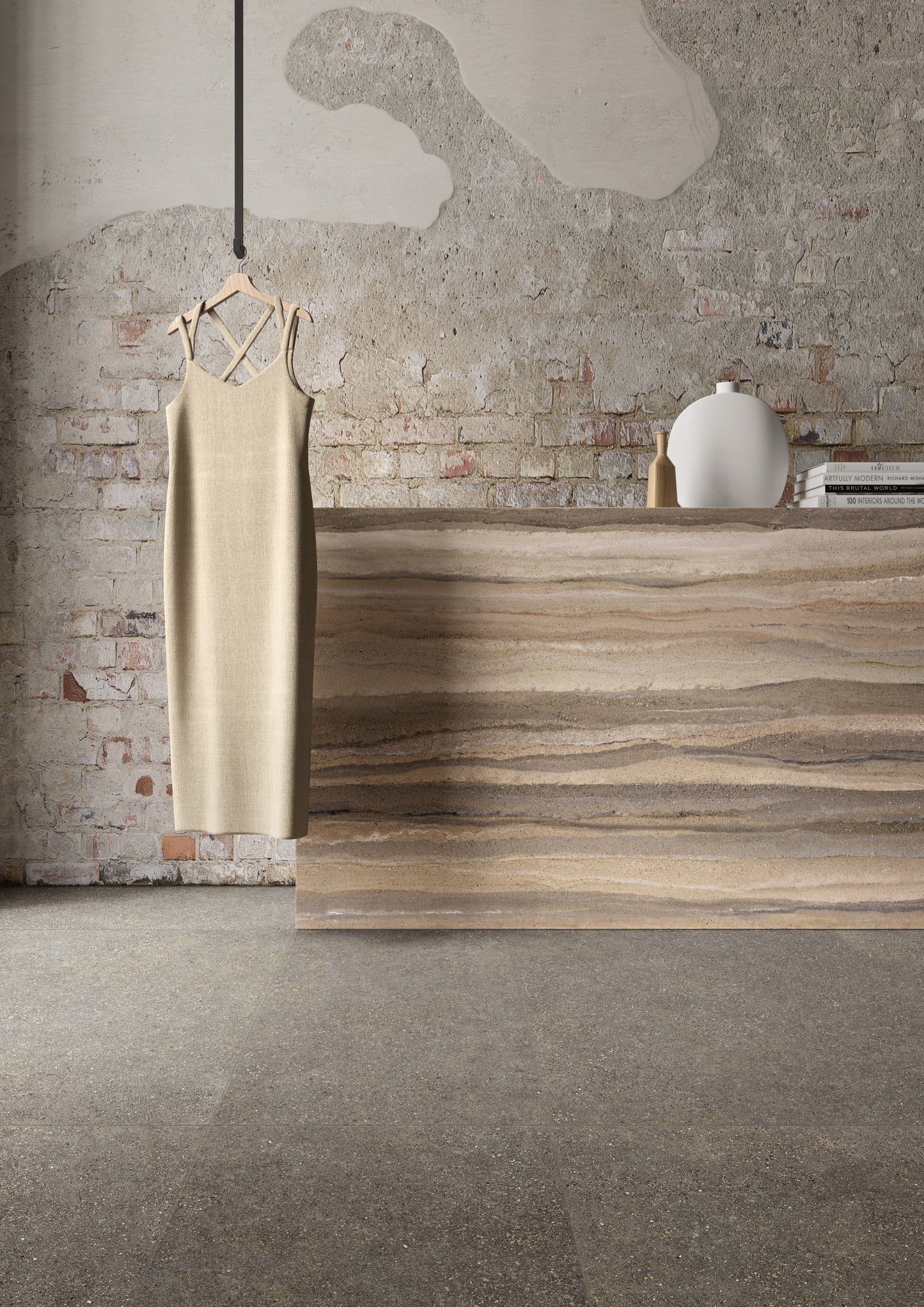 Porcelanato Compatta Pisé Melange Natural 120x280 6MM M2