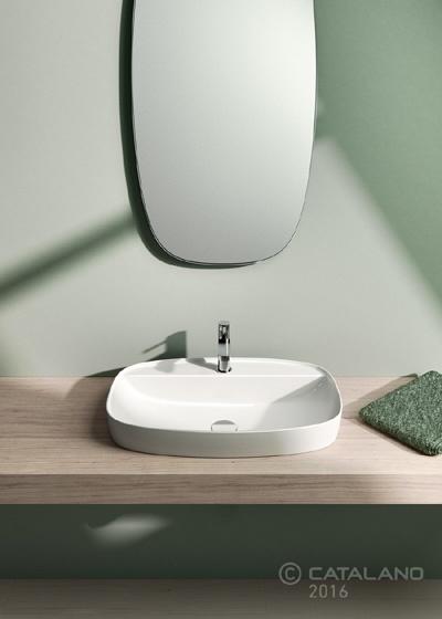 *** (DESC.) Lavamanos Semiempotrar Green Lux 42 x 42 cm Bl -Con Hueco