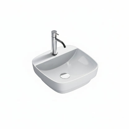 *** (DESC.) Lavamanos Semiempotrar Green Lux 42 x 42 cm Bl -Con Hueco