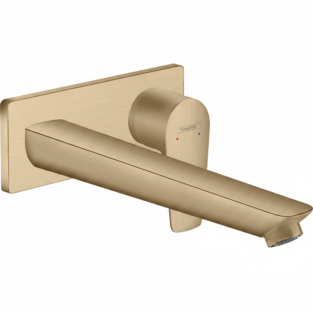 Griferia De Lavamanos Monocontrol Exterior a Pared talis E Con pico de 225MM Bronce Cepillado
