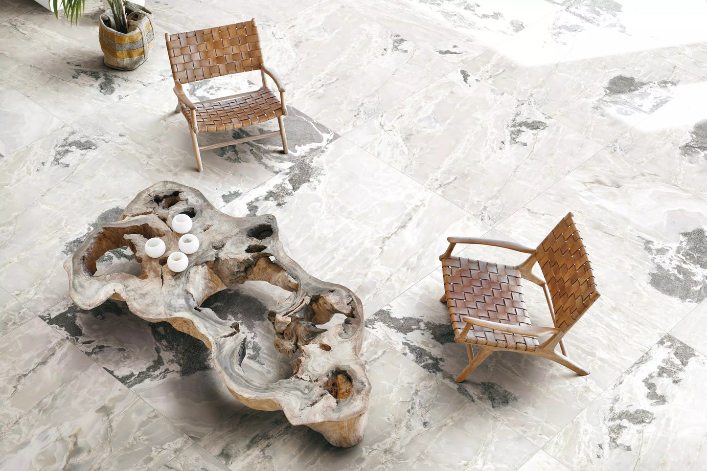 Porcelanato Onyx & More White blend Satinado 60x120 De 6mm Rect M2